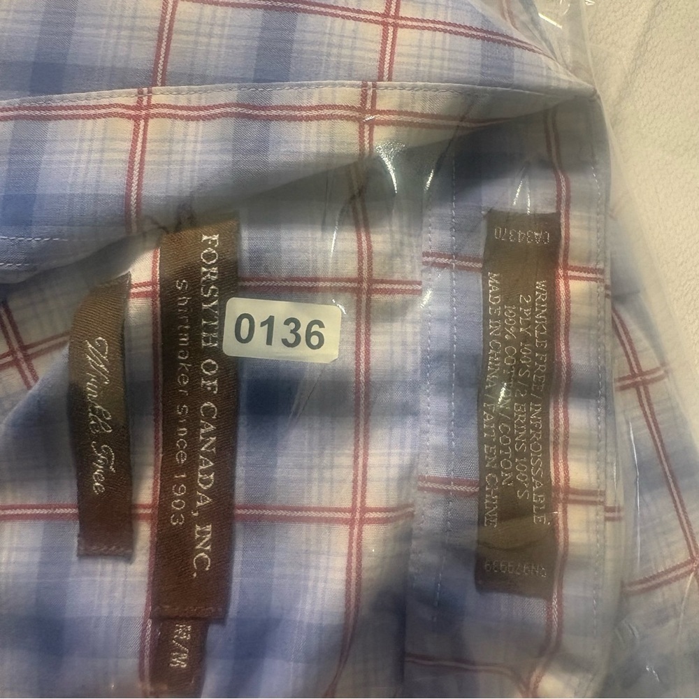 Forsyth of Canada Plaid Dress Shirt Med - Picture 7 of 7